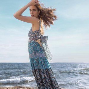 La Vie Rebecca Taylor Sleeveless Print Mix Dress